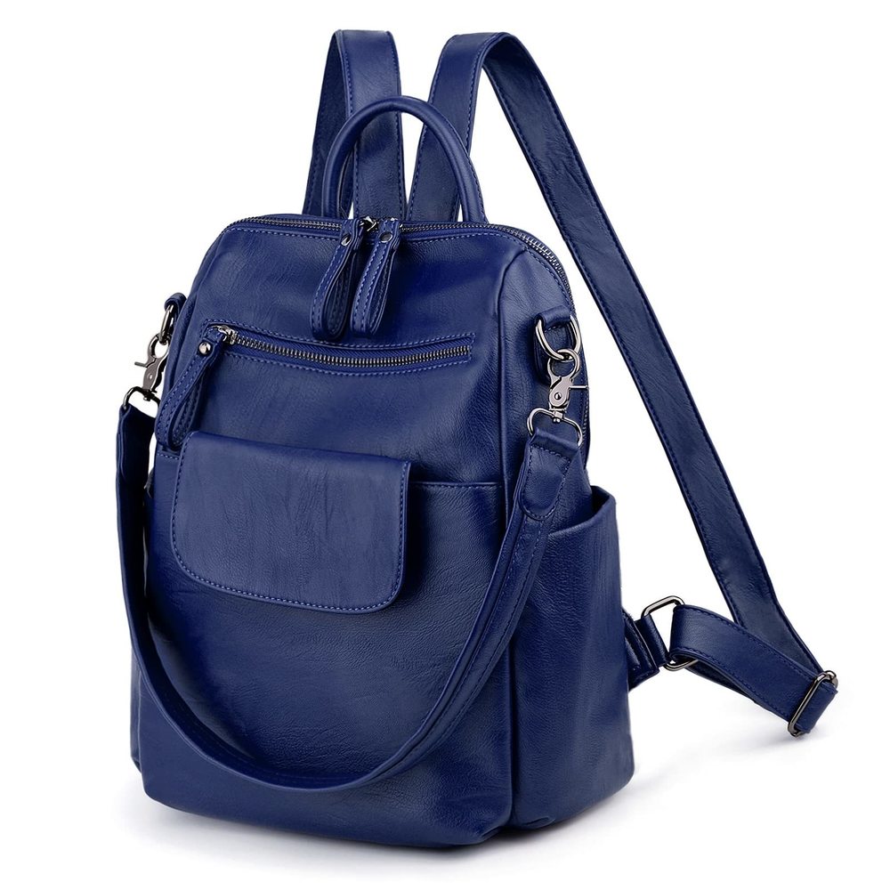 Women Backpack Purse 3 ways PU Washed Leather Ladies Rucksack Shoulder Bag🤘
